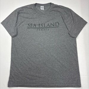 Sea Island Tennis Women Large T-Shirt Athletic Gray Short Sleeve Cotton Georgia